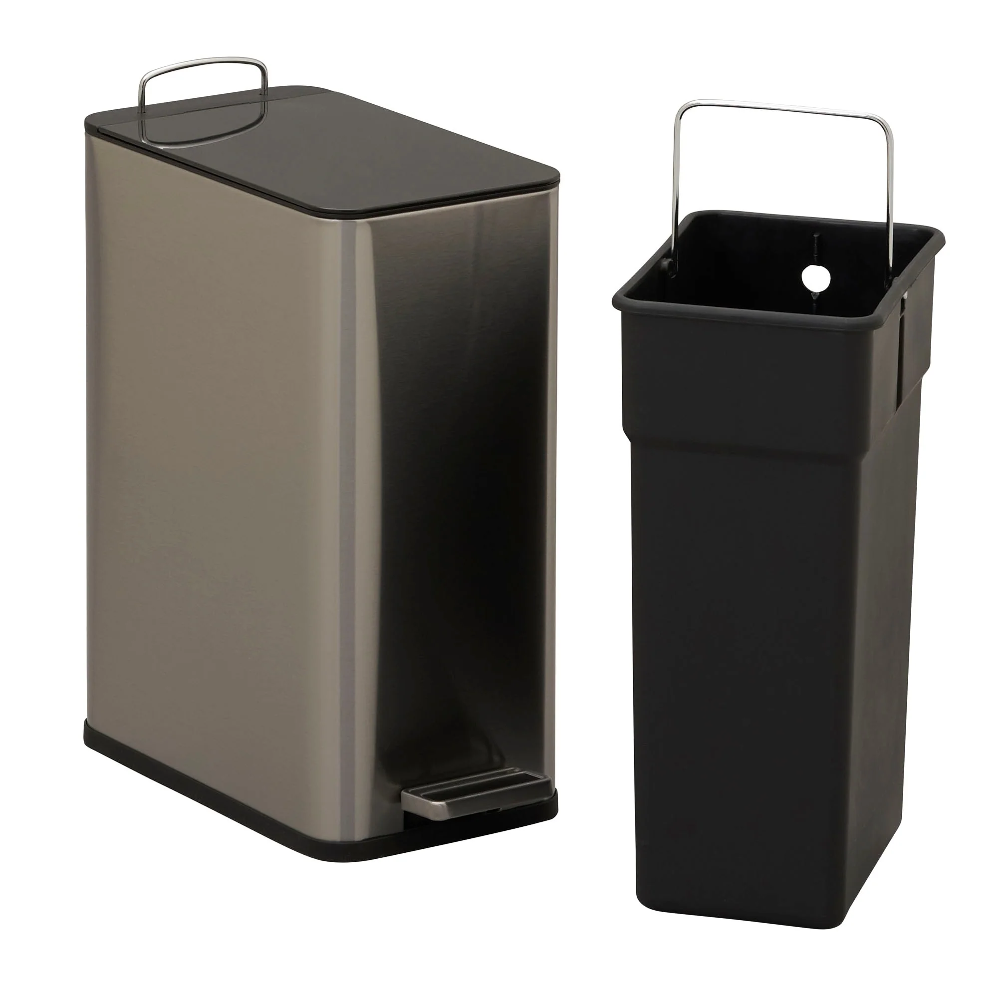 Household Essentials Stainless Steel Slim Trash Can