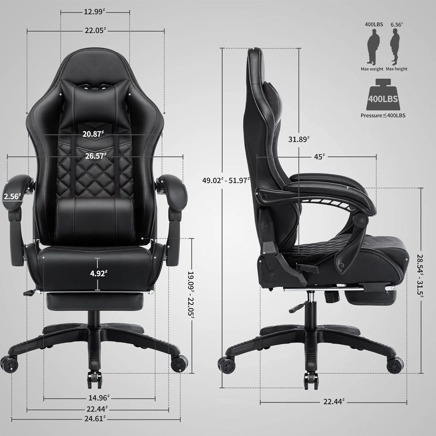 2025 Classic PU Leather Large and Tall Ergonomic Computer Chair