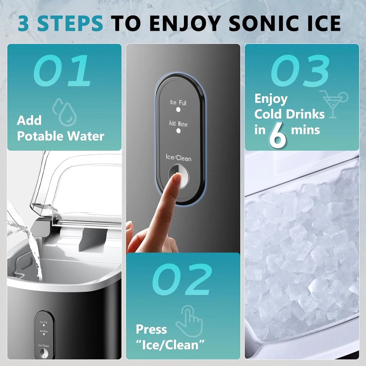 Ice Maker Counter Machine 9 Cubes Ready in 8 Mins
