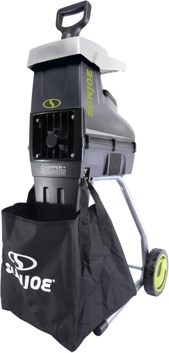 15 Amp Electric Silent Wood Chopper/Deburr Machine, cutting diameter 1.7 inches, reduction ratio 21:1, wheel diameter 7 inches, equipped with a safety hopper, green appearance