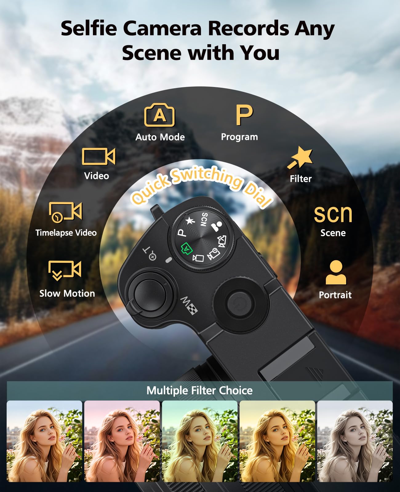 ToAuite Digital Camera, 6X Optical Zoom & WiFi, 5K 30FPS 64MP Vlogging Camera