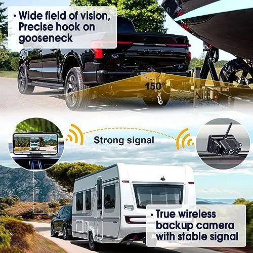 Wireless Backup Camera Magnetic WiFi: Rechargeable Truck Trailer Hitch Rear View Camera HD 1080P Car RV Camper