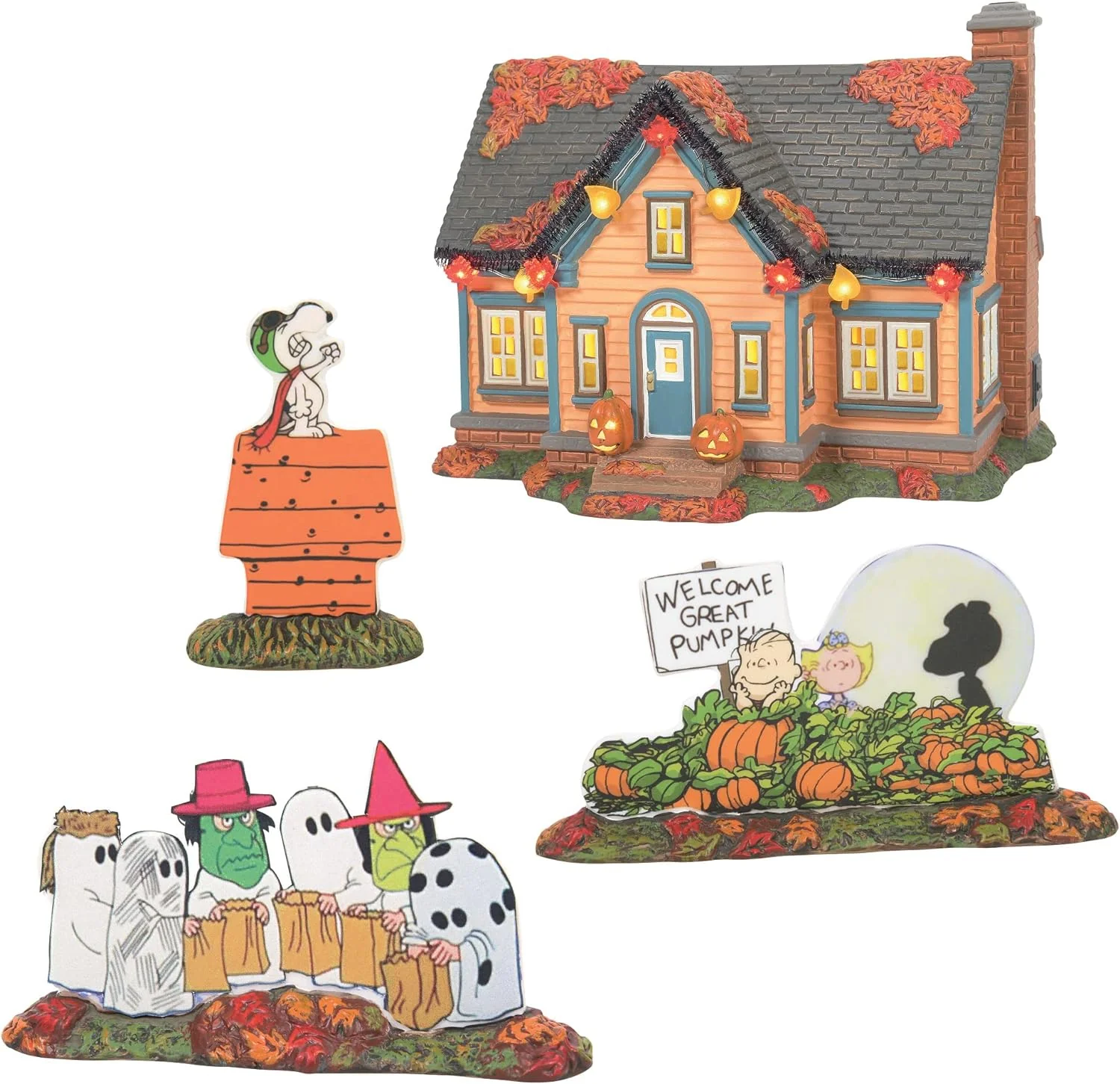 2025 Snow Village Halloween Trick-or-Treat Lane Peanut House