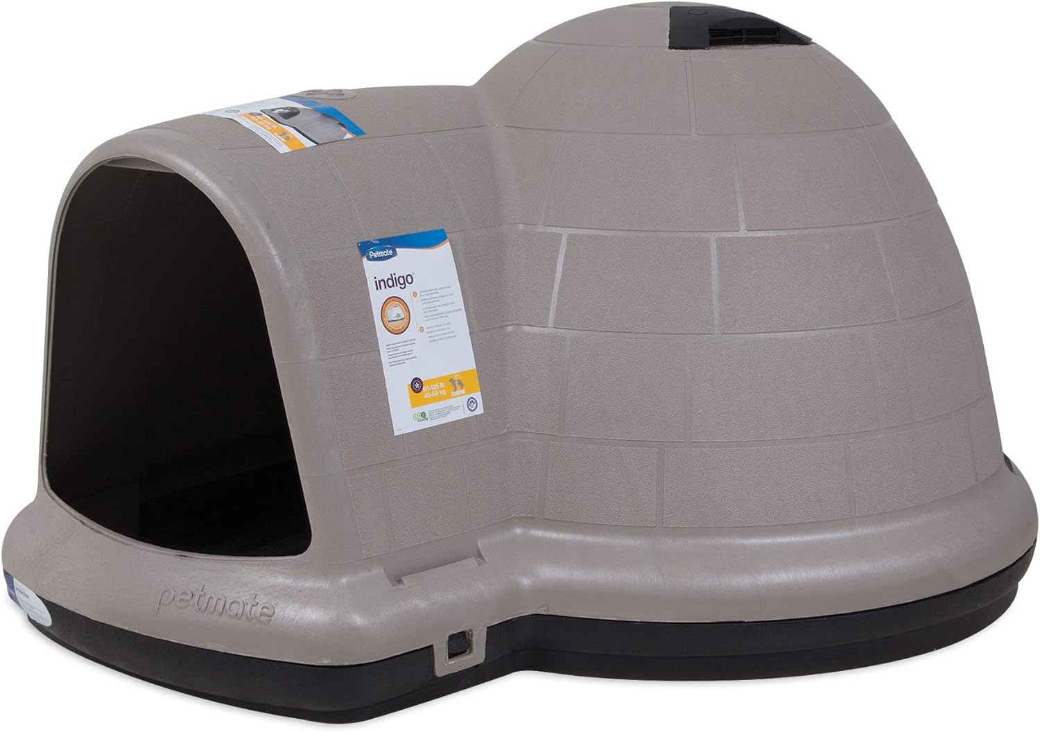 2025 Petmate Indigo Dog House (Igloo Dog House, Made in USA with 90% Recycled Materials, All-Weather Protection Pet Shelter) for XL Dogs -90 to 125 pounds, Made in USA