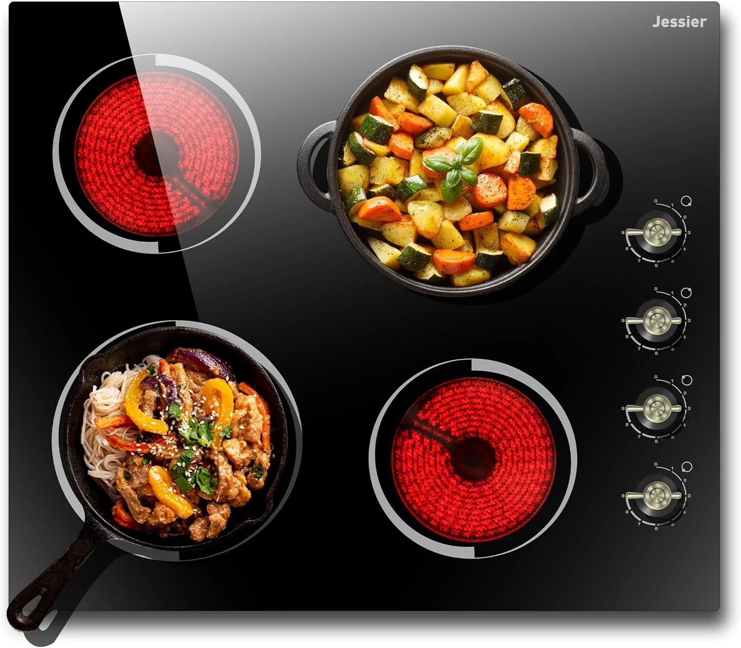 Electric Cooktop 30 Inch - 5 Burners Built-in Ceramic Cooktop, 30