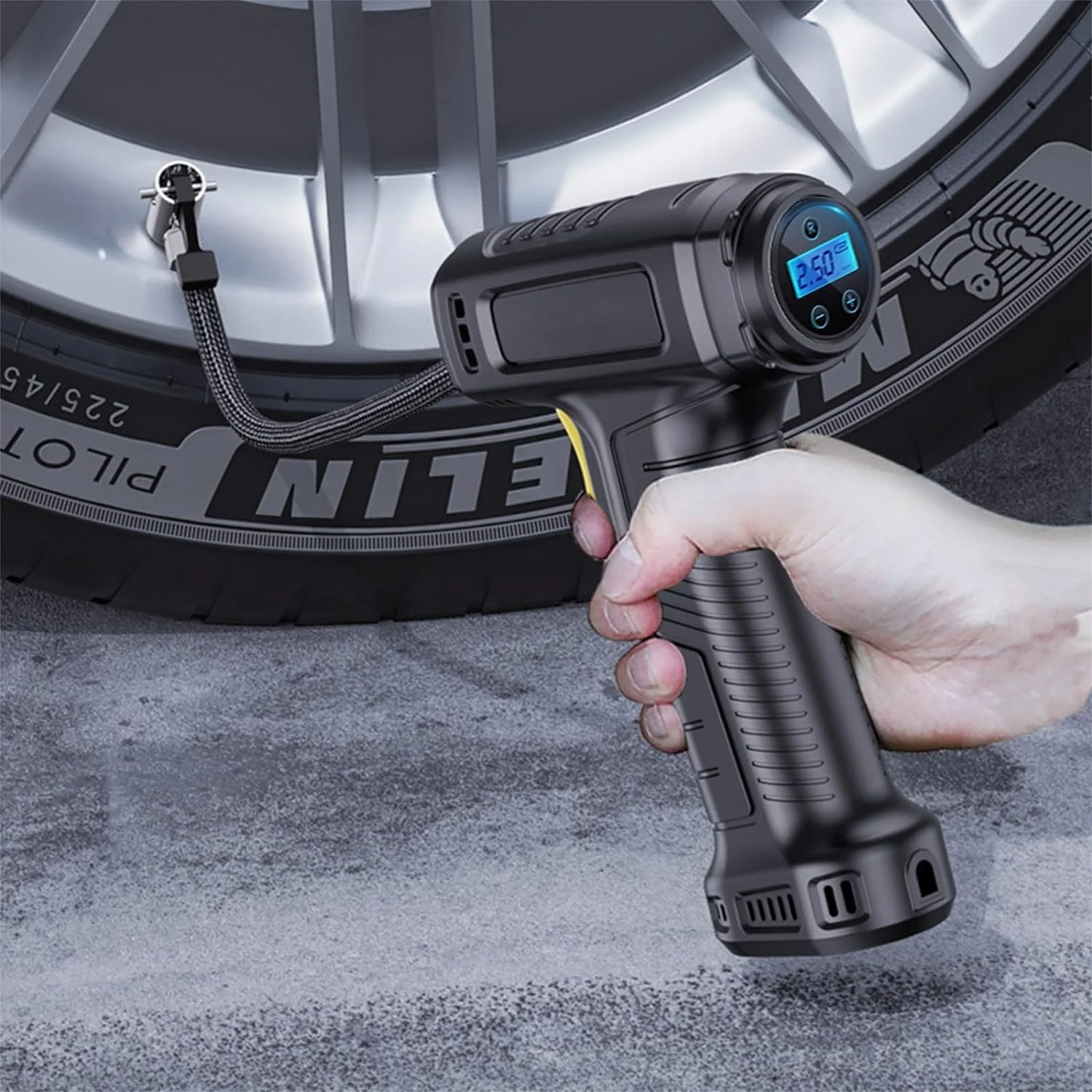 2025 Tire Inflator Pump with Emergency LED Light - 12V
