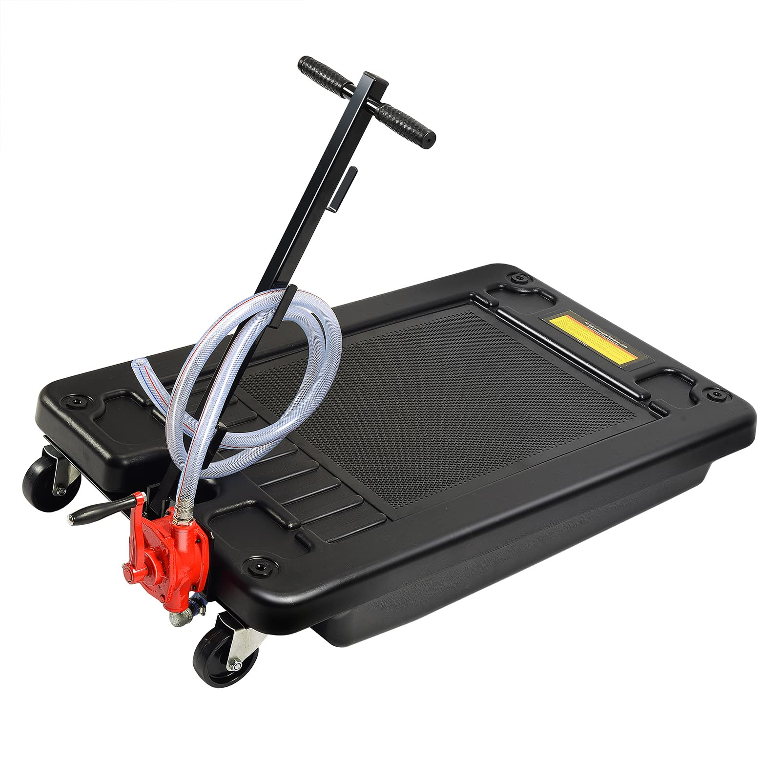 2025 Portable Oil Drain Pan with Pump 17 Gallon Low Profile Oil Change Pan for Truck Car with 8' Hose