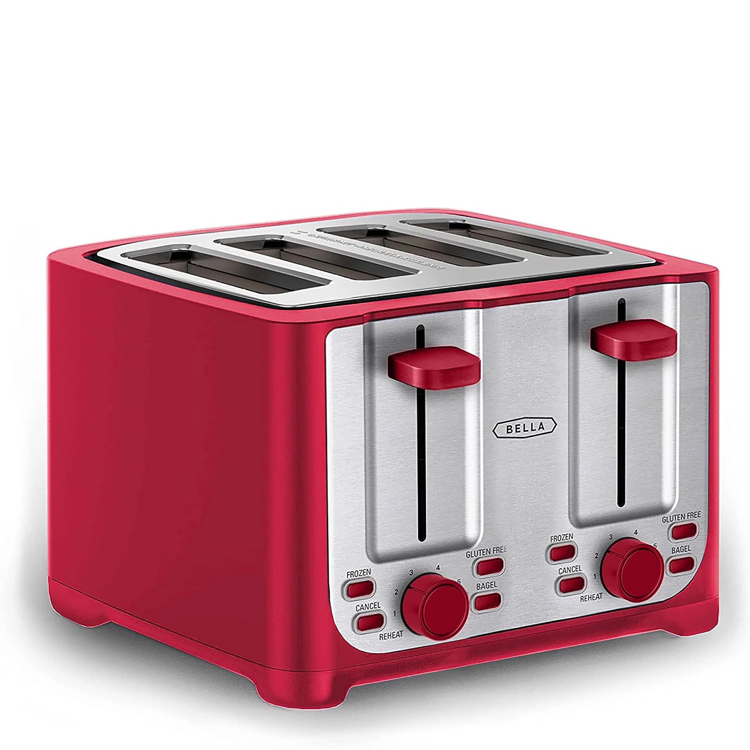 4 Slice Toaster with Auto Shut Off - Extra Wide Slots & Removable Crumb Tray and Cancel, Defrost & Reheat Function