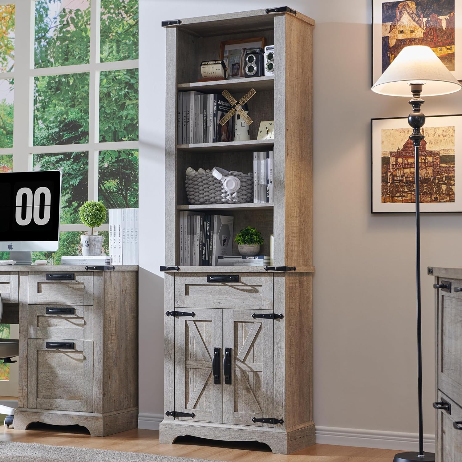 Bookcase with 2 File Drawers, 72