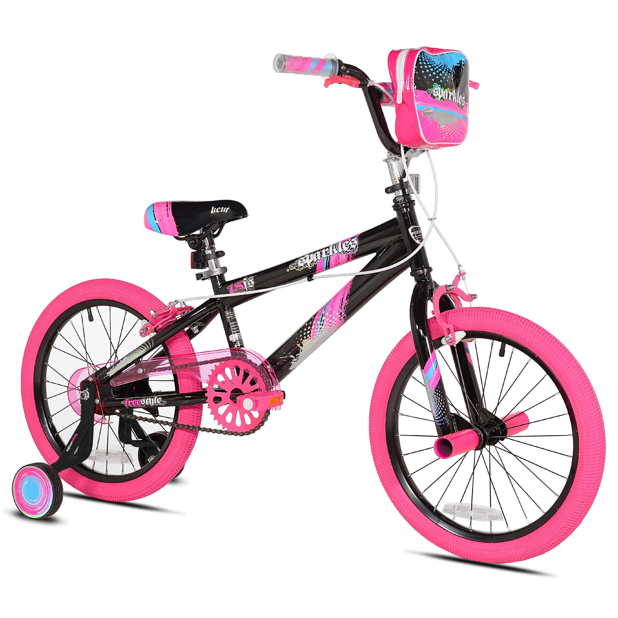 Kent 18 In. Sparkles Girl's Bike, Black and Pink