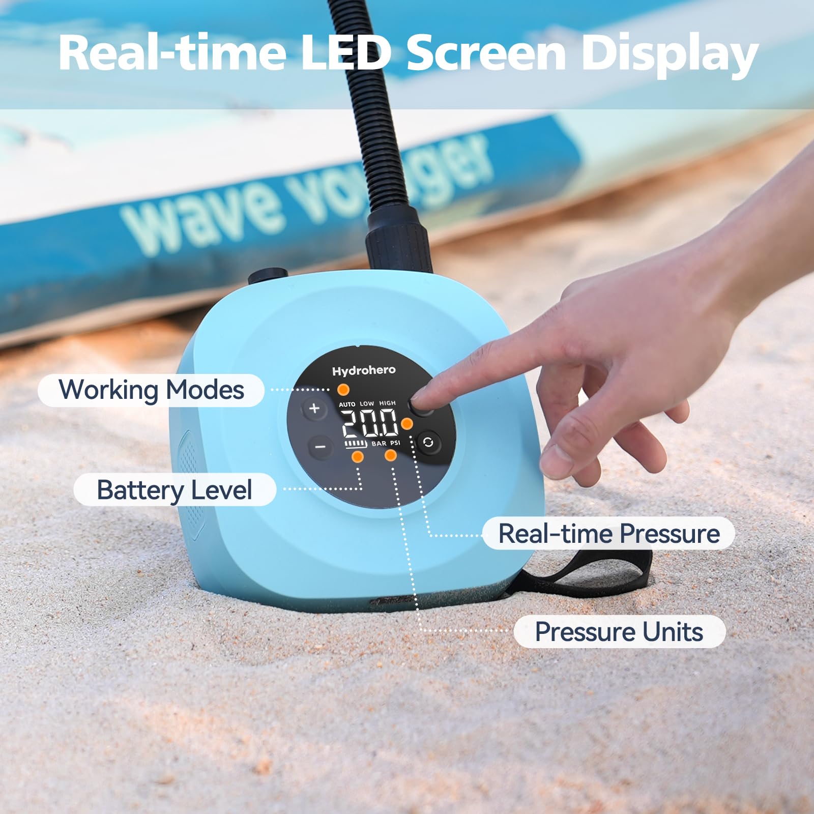 Hydrohero Electric 20PSI Paddle Board Pump