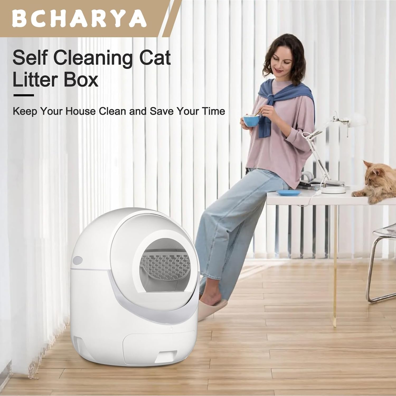 Self Cleaning Cat Litter Box with App Control