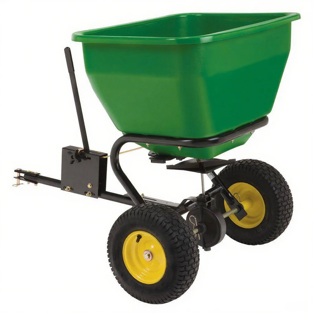 175 lb Tow-Behind Broadcast Spreader, Rustproof Poly Hopper, Universal Fit