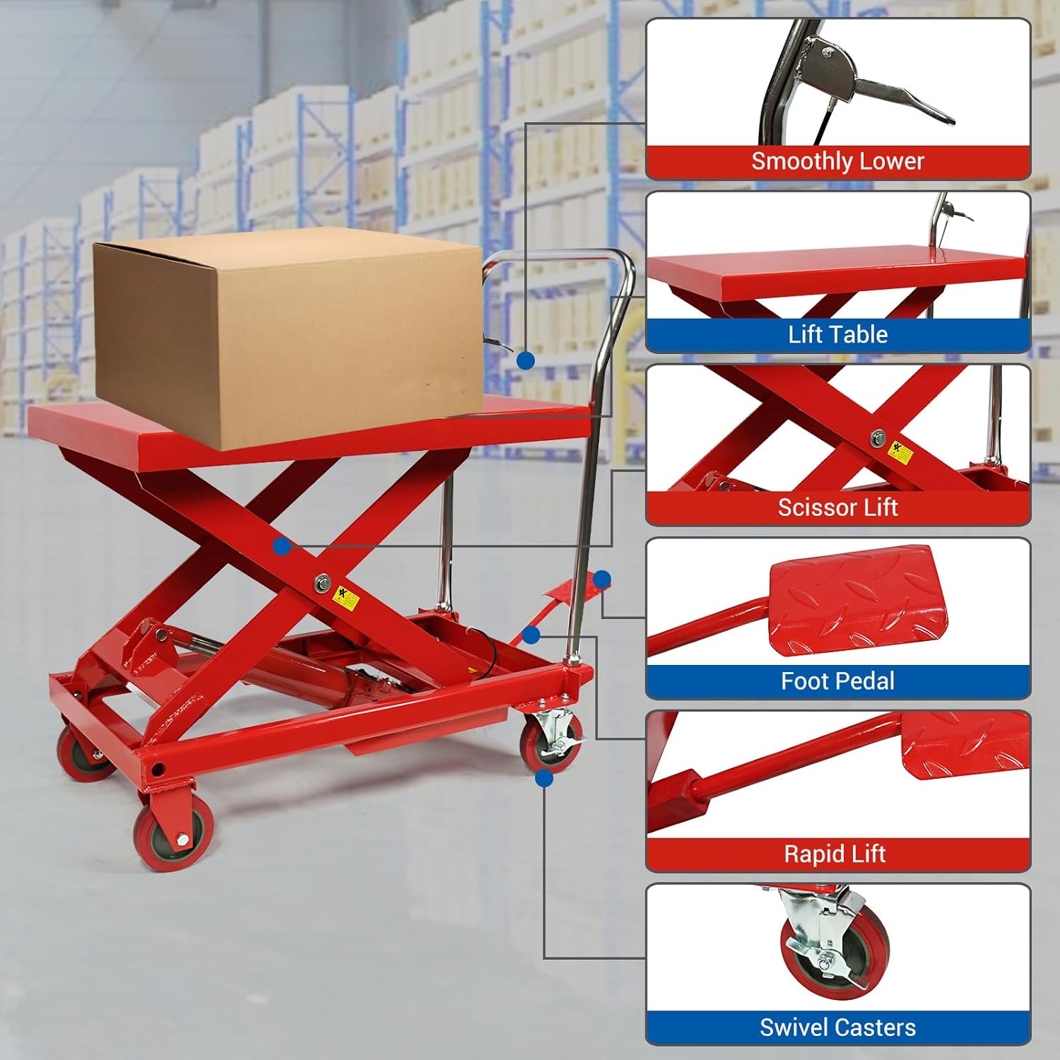 660LBS Hydraulic Lift Table Cart – 31