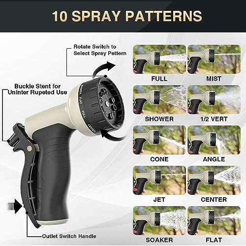 Expandable Garden Hose 100ft - New Patented Water Hose with 40 Layers of Innovative Nano Rubber