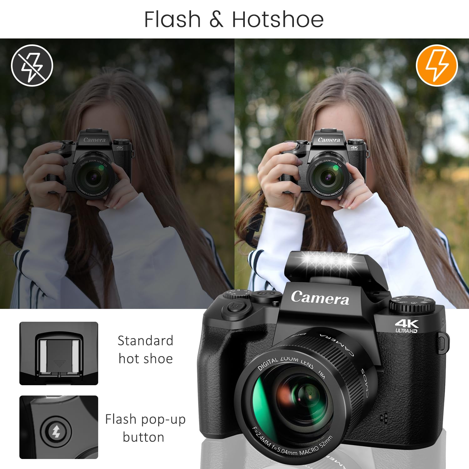 Saneen Digital Camera, 4k Cameras for Photography & Video