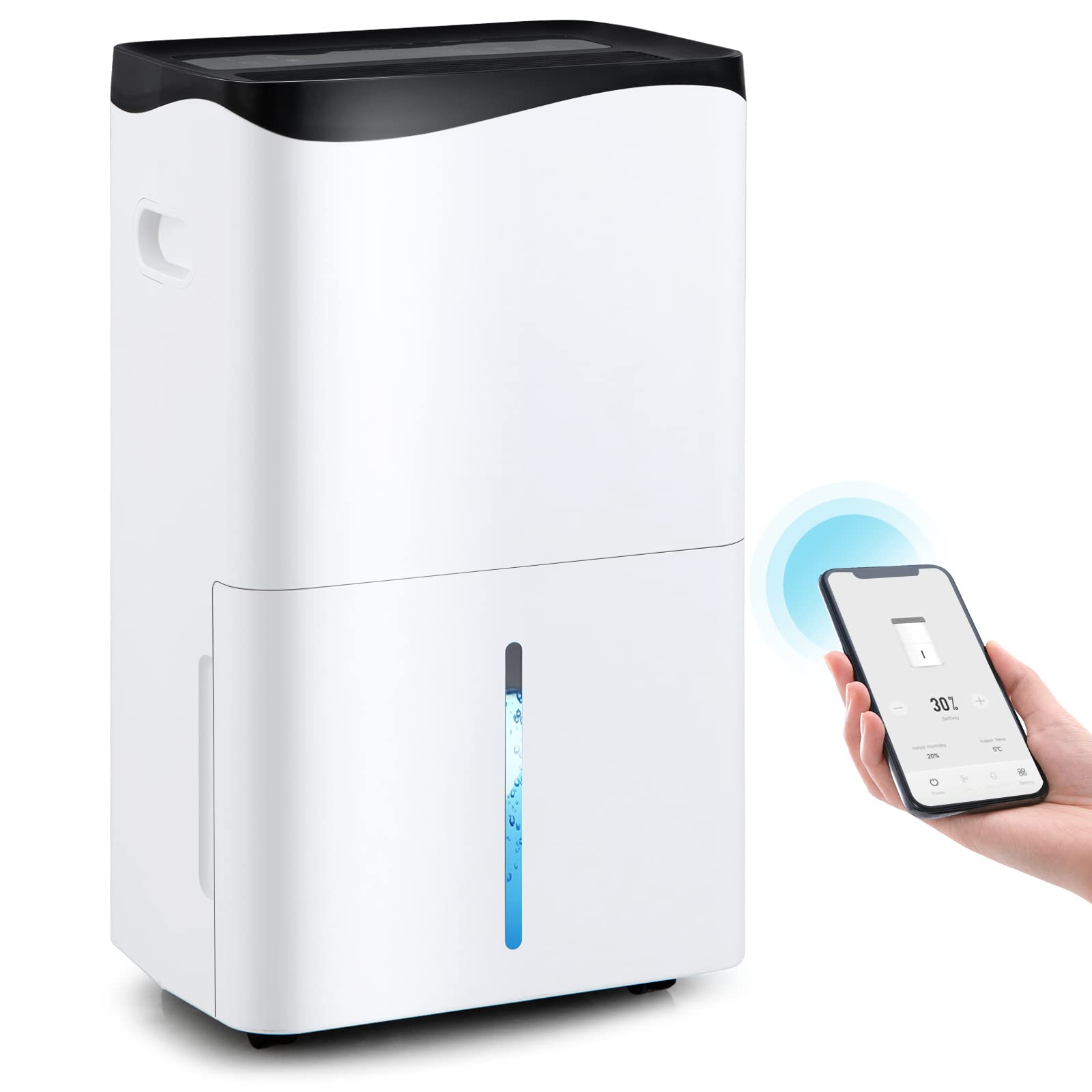 2025 100 Pint Dehumidifier Rooms up to 5500 Sq. Ft with Smart App & Alexa Voice Control