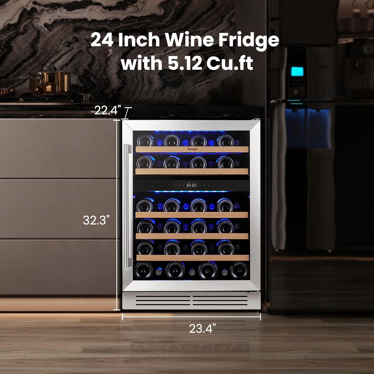 Wine Fridge Cooler 15 Inch Wine Fridge Hold 33 Bottles