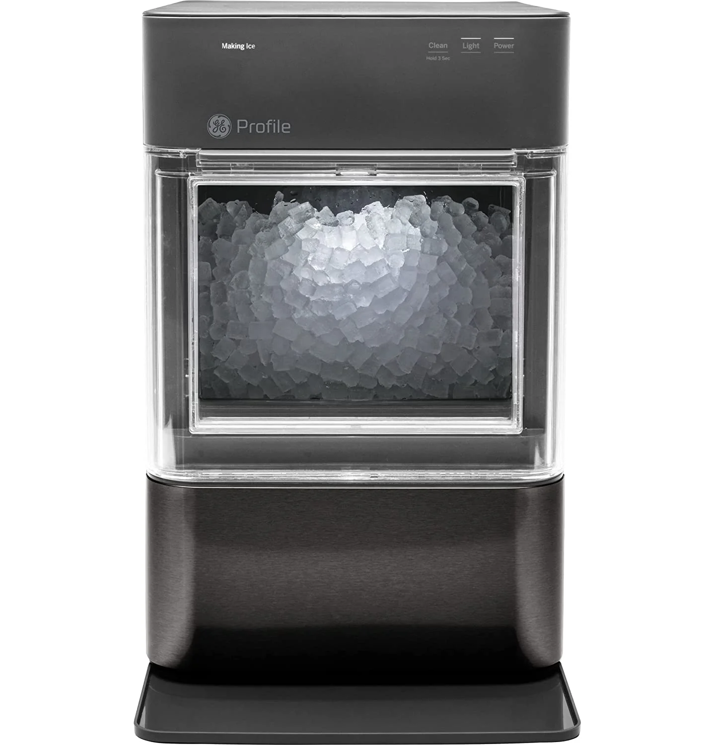 Countertop Nugget Ice Maker | Ice Machine with WiFi Connectivity | Smart Home Kitchen Essentials | Black Stainless