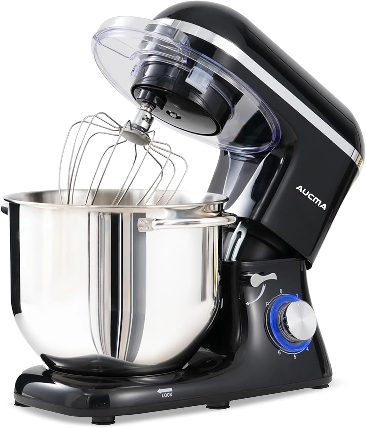 Aucma Stand Mixer,6.5-QT 660W 6-Speed Tilt-Head Food Mixer, Kitchen Electric Mixer with Dough Hook