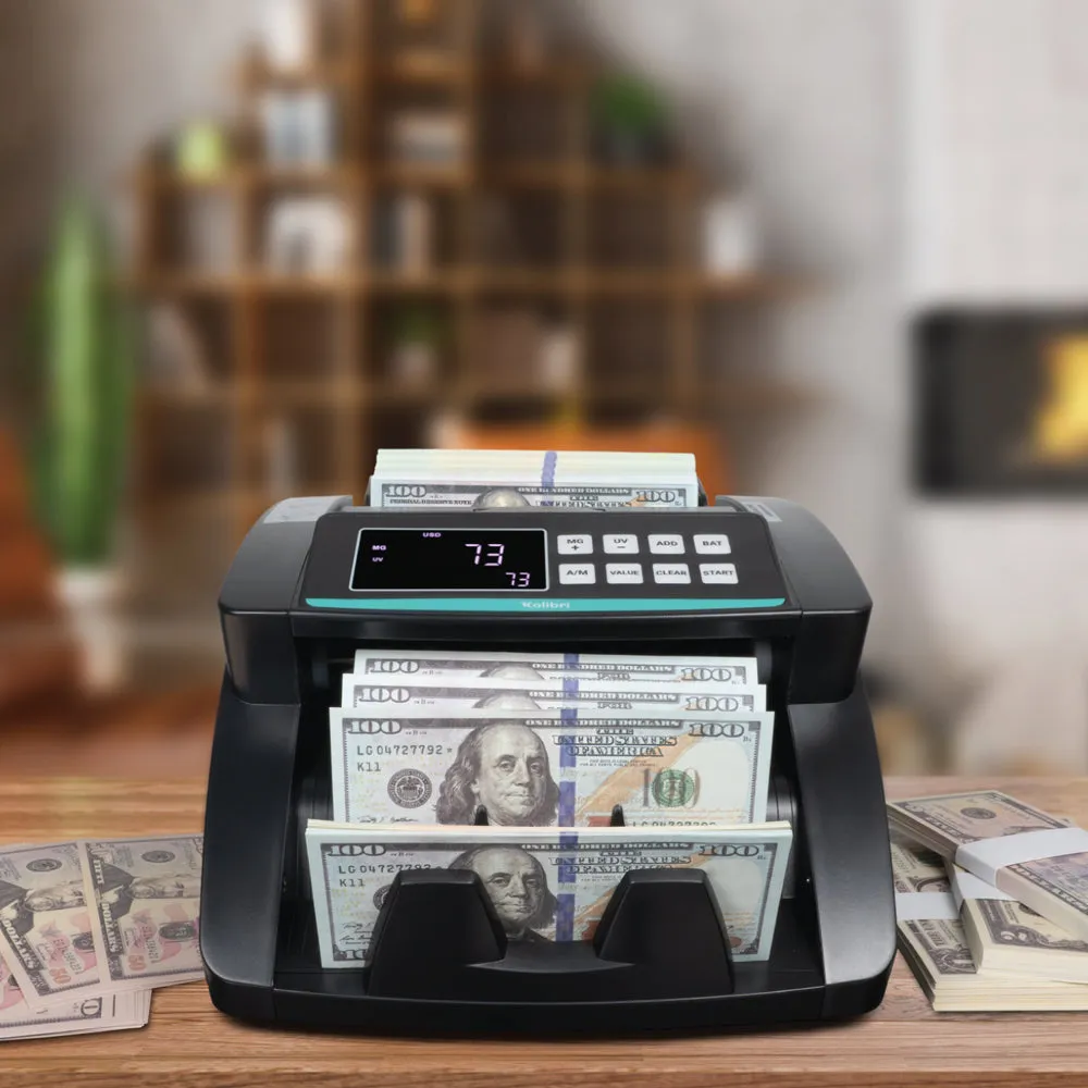 Kolibri Bill Counter: 1,500 bills per min, advanced counterfeit detection, set up in minutes