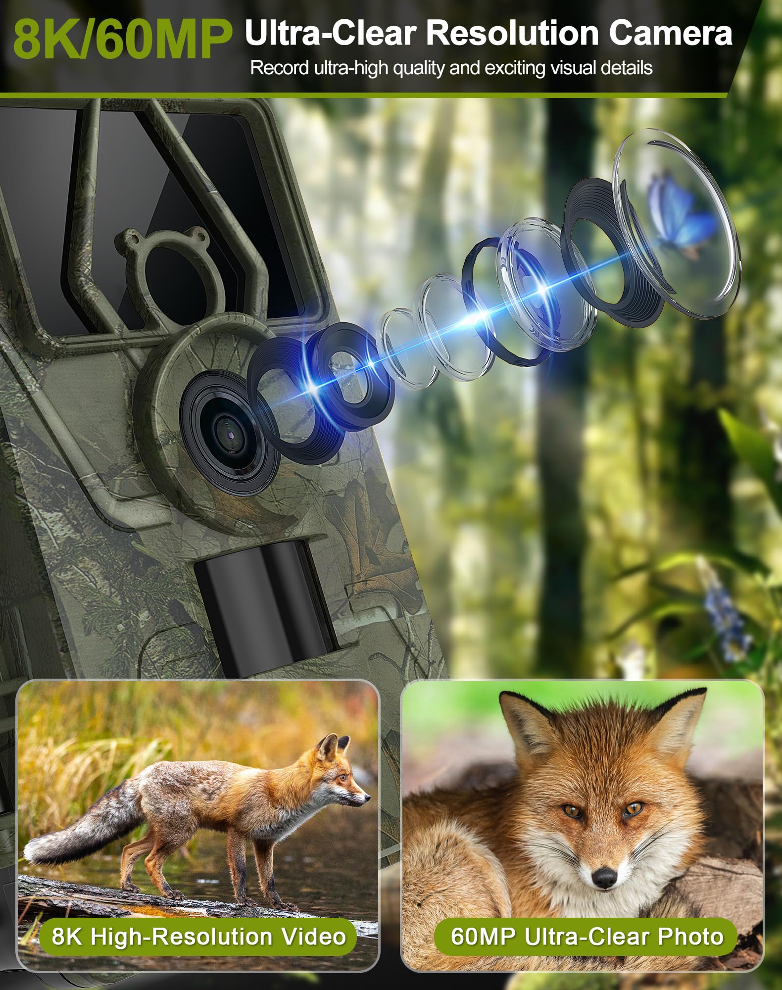 Smart Bird Feeder with Camera, 5200mAh Battery with Solar Panel