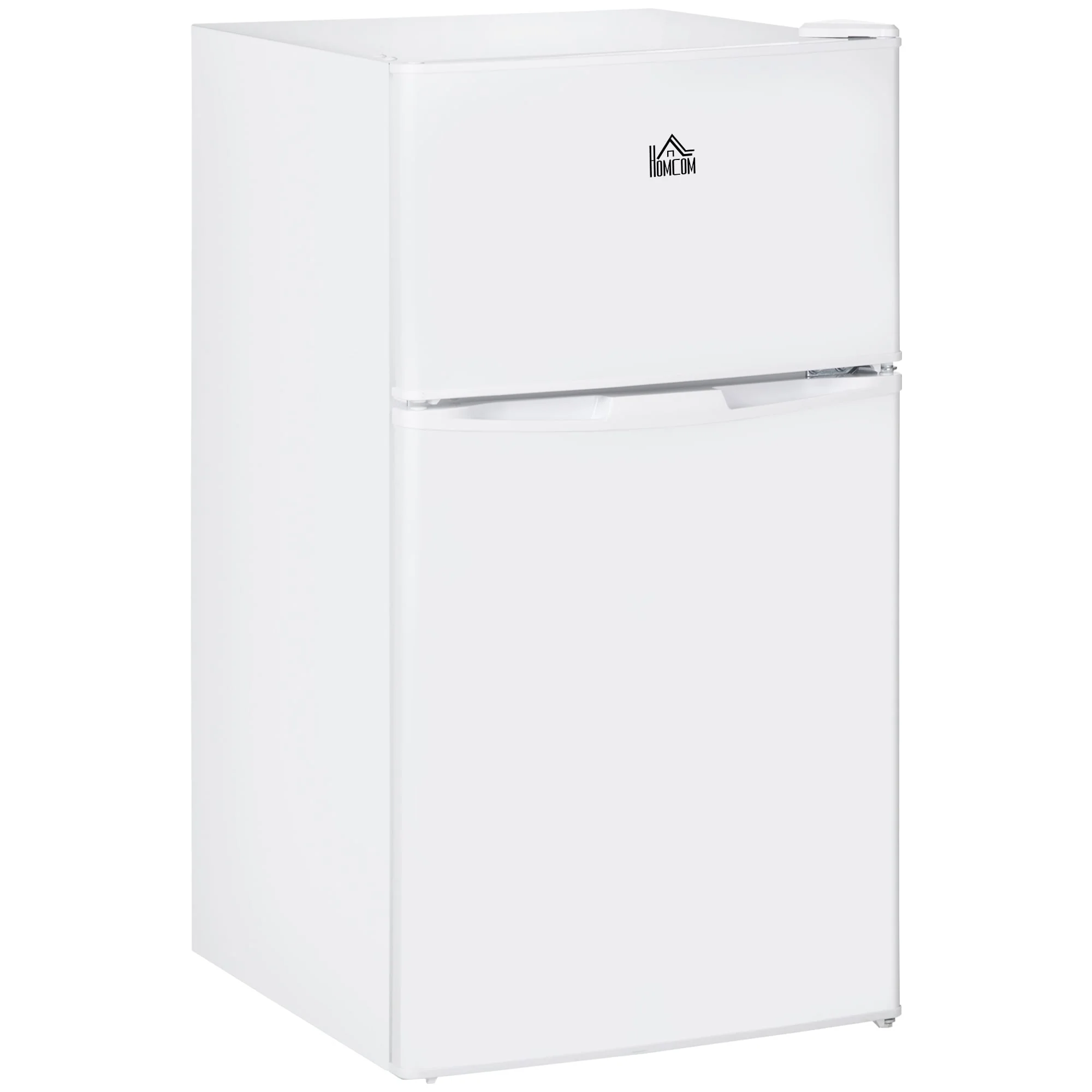 HOMCOM Double Door Mini Fridge with Freezer, 3.2 Cu.Ft Compact Refrigerator with Adjustable Shelf, Adjustable Thermostat