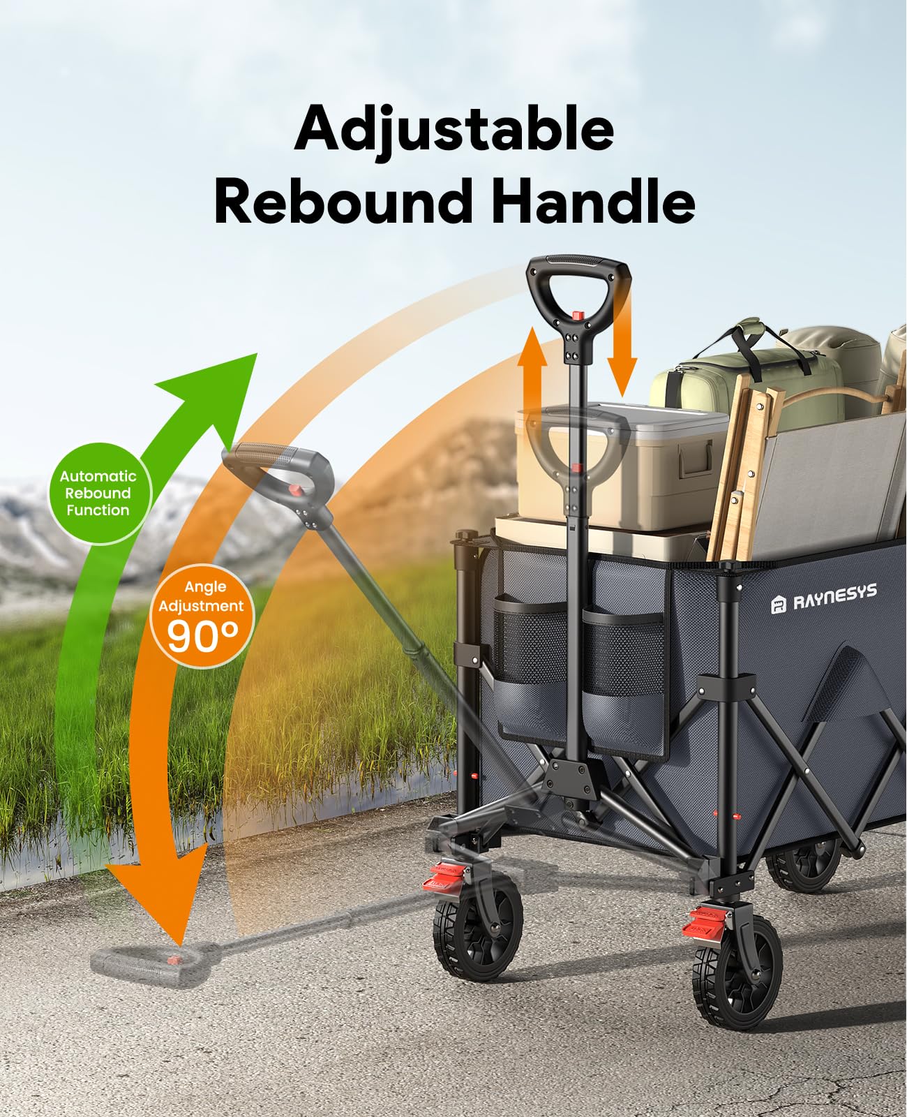 Raynesys Collapsible Foldable Wagon Cart 330lbs Capacity