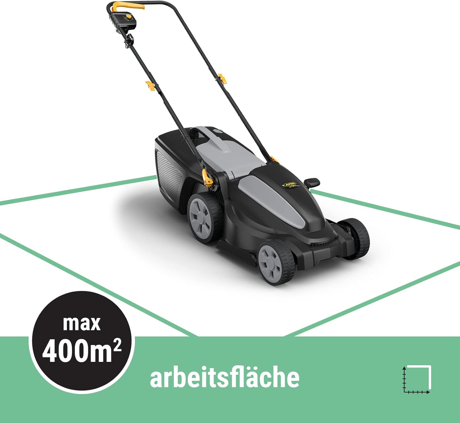 Alpina AL1 34 E Elektro-Rasenmher, Schnittbreite 34 cm, 1200 W, 35 L Kunststoff-Grasfangkorb