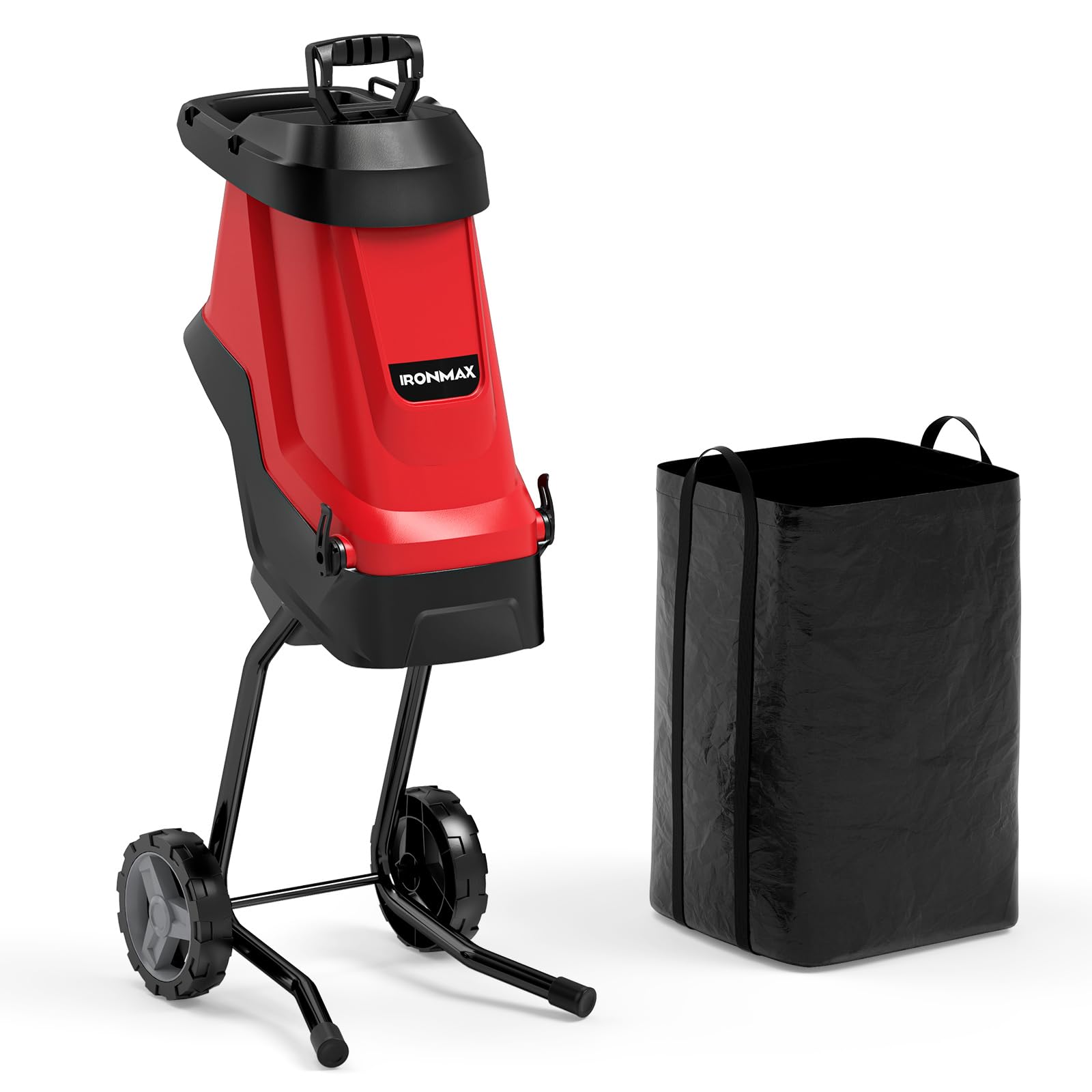 2025 Goplus 15-AMP Electric Wood Chipper and Shredder, Leaf Mulcher with Wheels, Safety Locking Knob