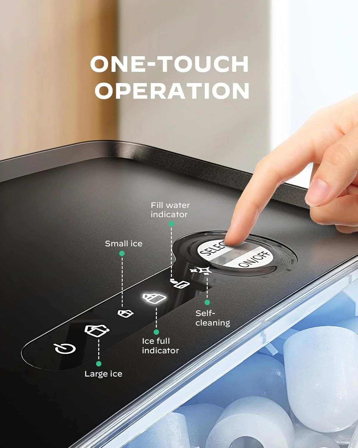 Nugget Ice Maker Countertop Pebble Ice Maker with Soft Chewable Ice