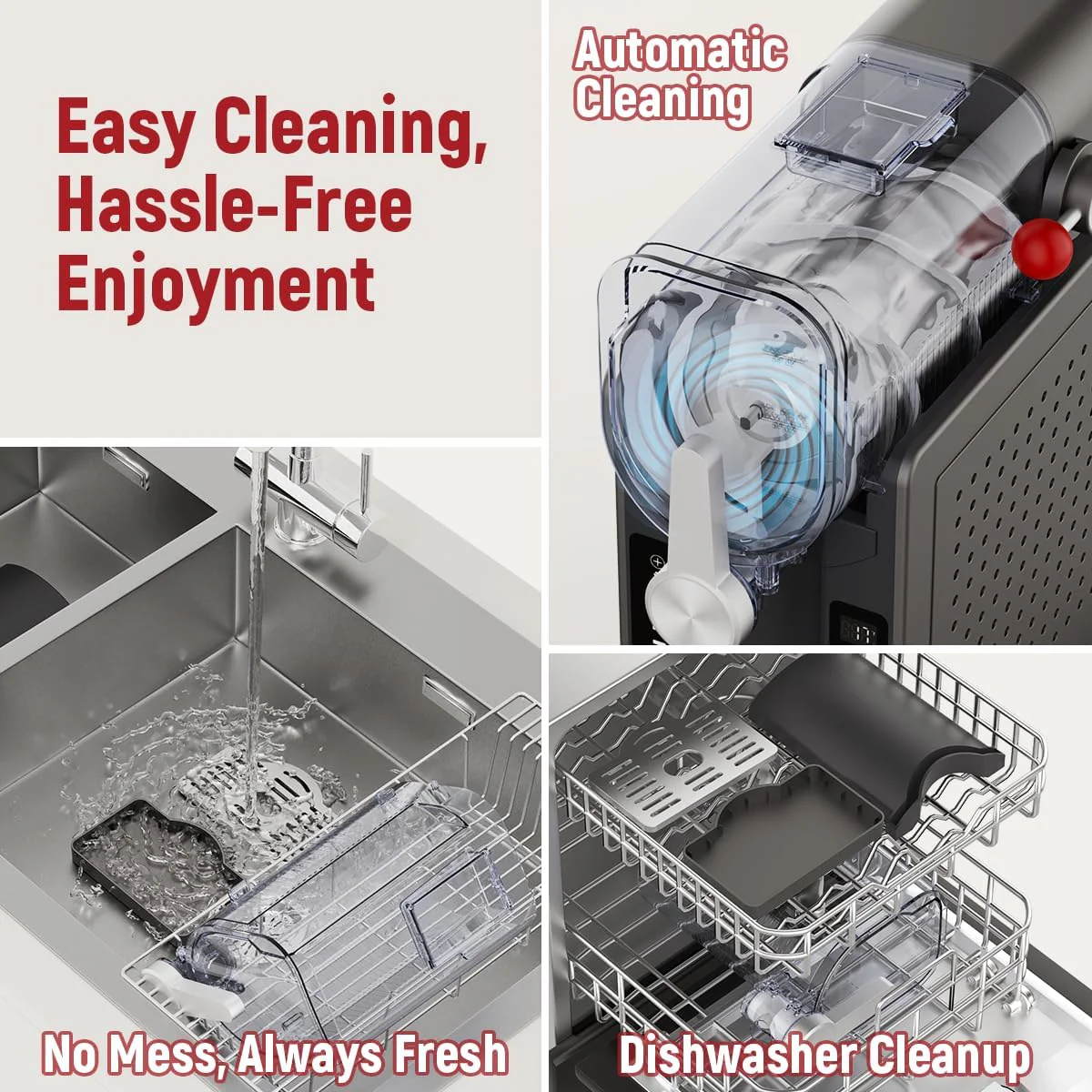 Slushie Machine: No Ice Needed All-in-One Slushy Maker for Home, Real-Time Temp Display, Auto-Clean, 6 Preset | Frozen Margaritas, Cocktails, Frappés, Ice Cream, Smoothies, Milkshakes,Summer Parties