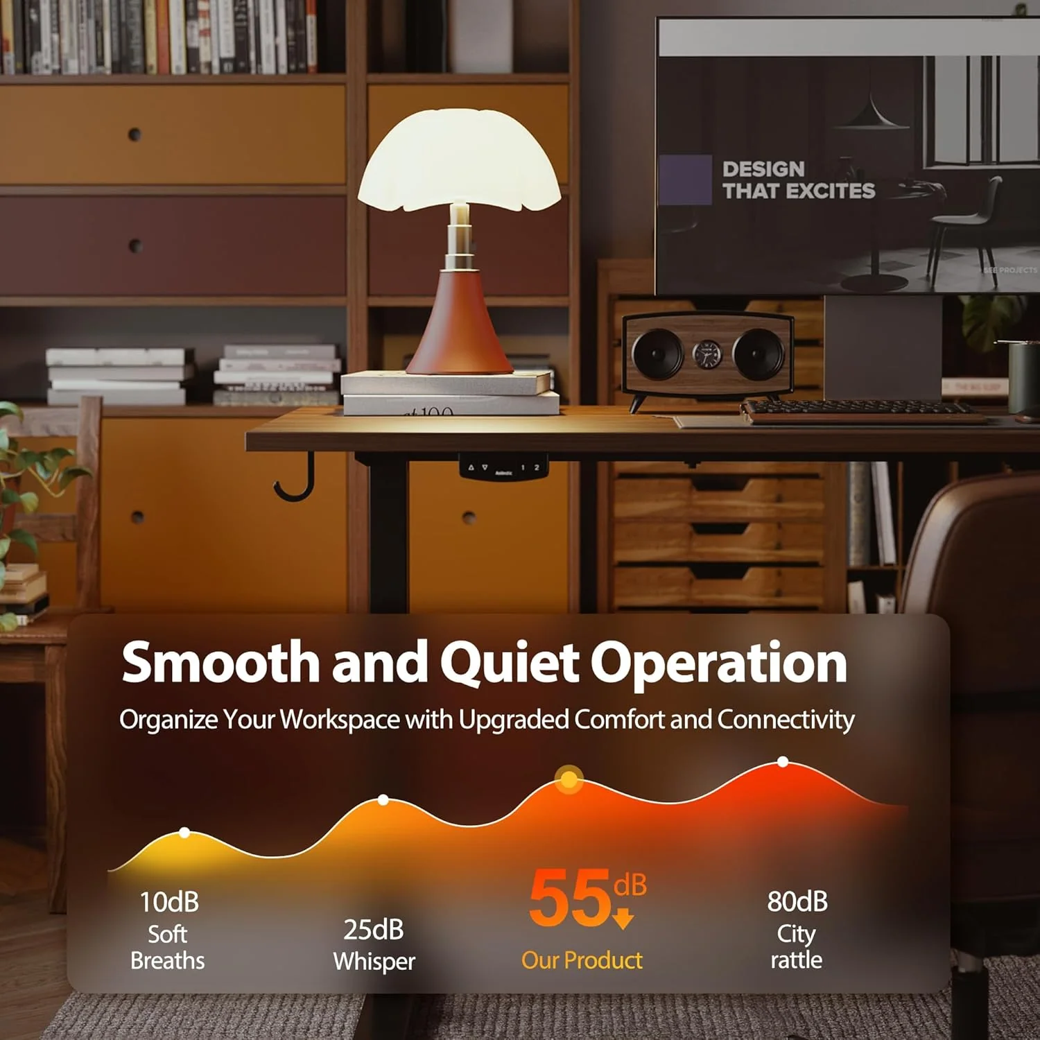 Electric Standing Desk 48 x 24 Inches Height Adjustable Desk