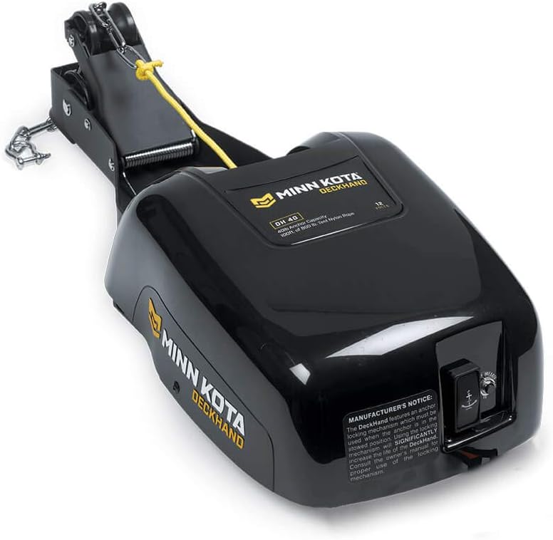Minn Kota Deckhand 40 Electric Anchor Winch, 40 lb Capacity, Includes 100 ft Nylon Rope, Easy Install