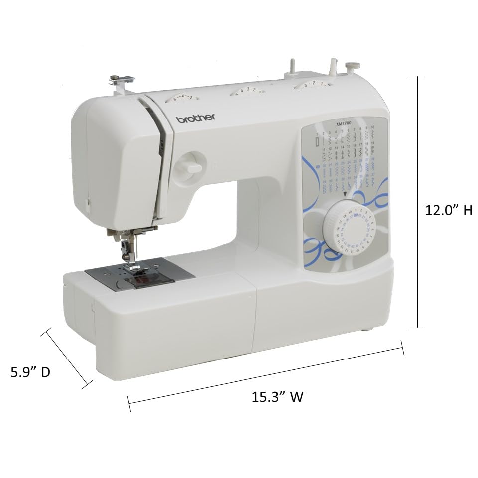 Brother XM3700 Machine, 37 Built-in Stitches, 5 Included Sewing Feet