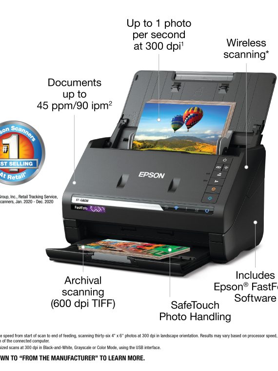 2025 FastFoto FF-680W Wireless High-speed Photo Scanning System – Black