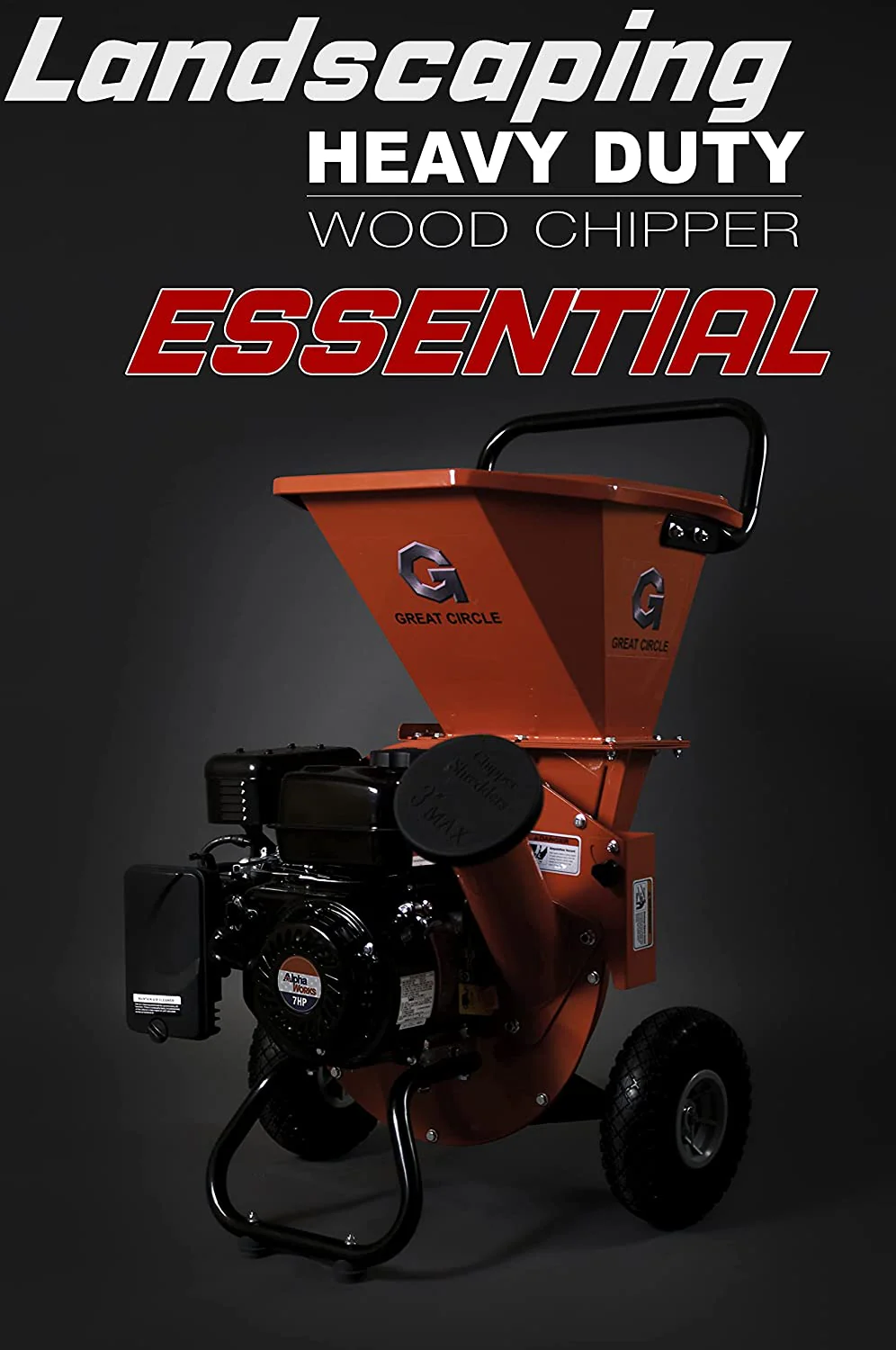 2025 GreatCircleUSA Wood Chipper Shredder Mulcher Heavy Duty Gas Powered