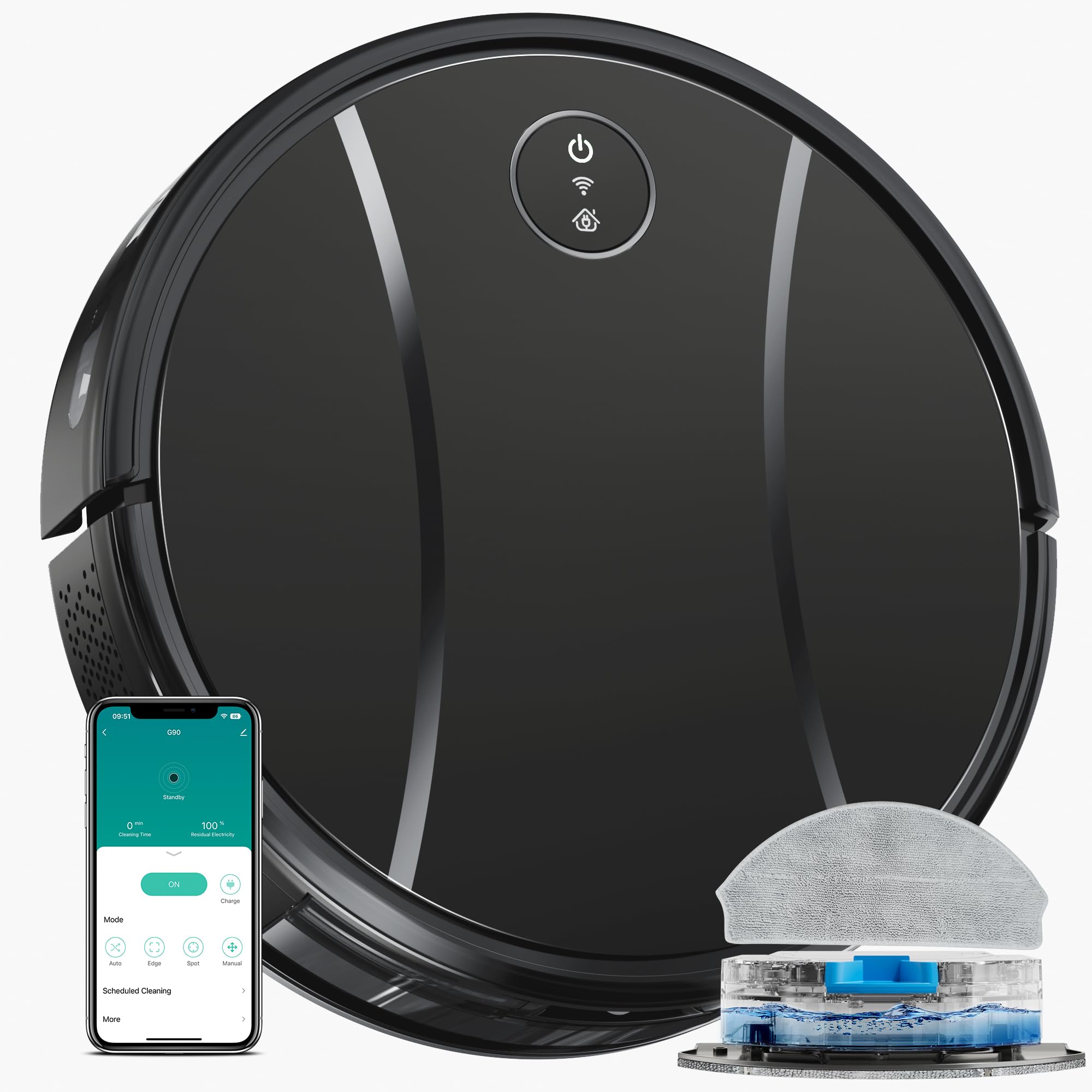 Tipdiy 4200Pa Powerful Robot Vacuum and Mop Combo