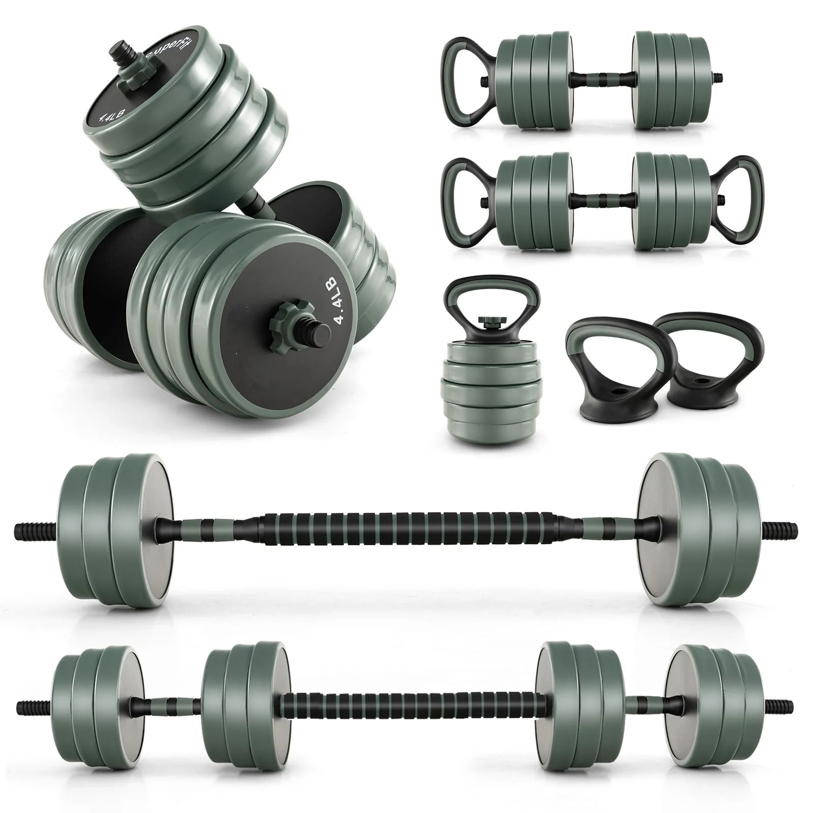 Adjustable Dumbbell Set, 92 LBS Free Weight Set w/Connector