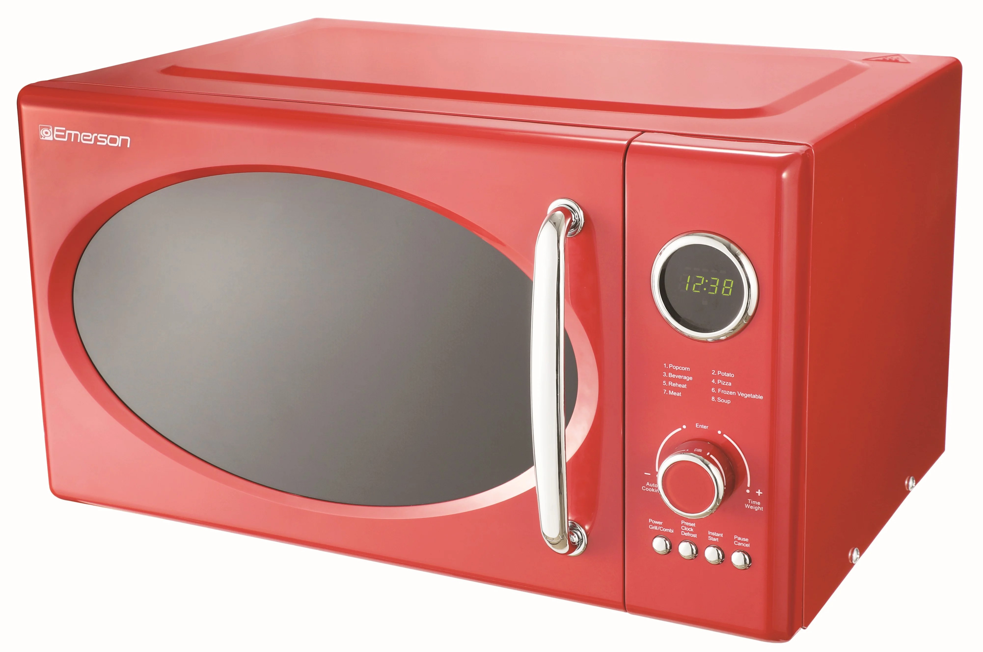 Emerson 0.9 Cu. Ft., 800W Retro Red Microwave Oven with Grill, MWRG0901RD