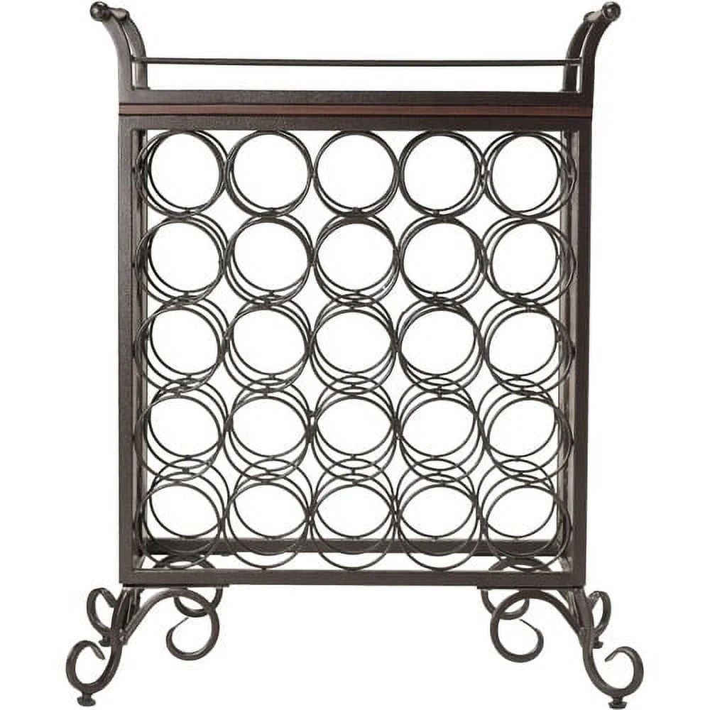 Winsome Silvano Wine Rack, Removable Tray, Antique Bronze