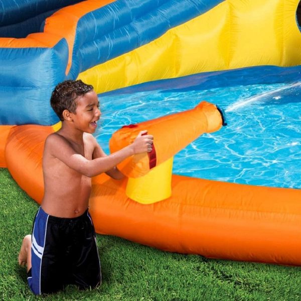 2025 BANZAI Pipeline Twist Kids Inflatable Outdoor Backyard Water Pool Aqua Splash Park and Slides