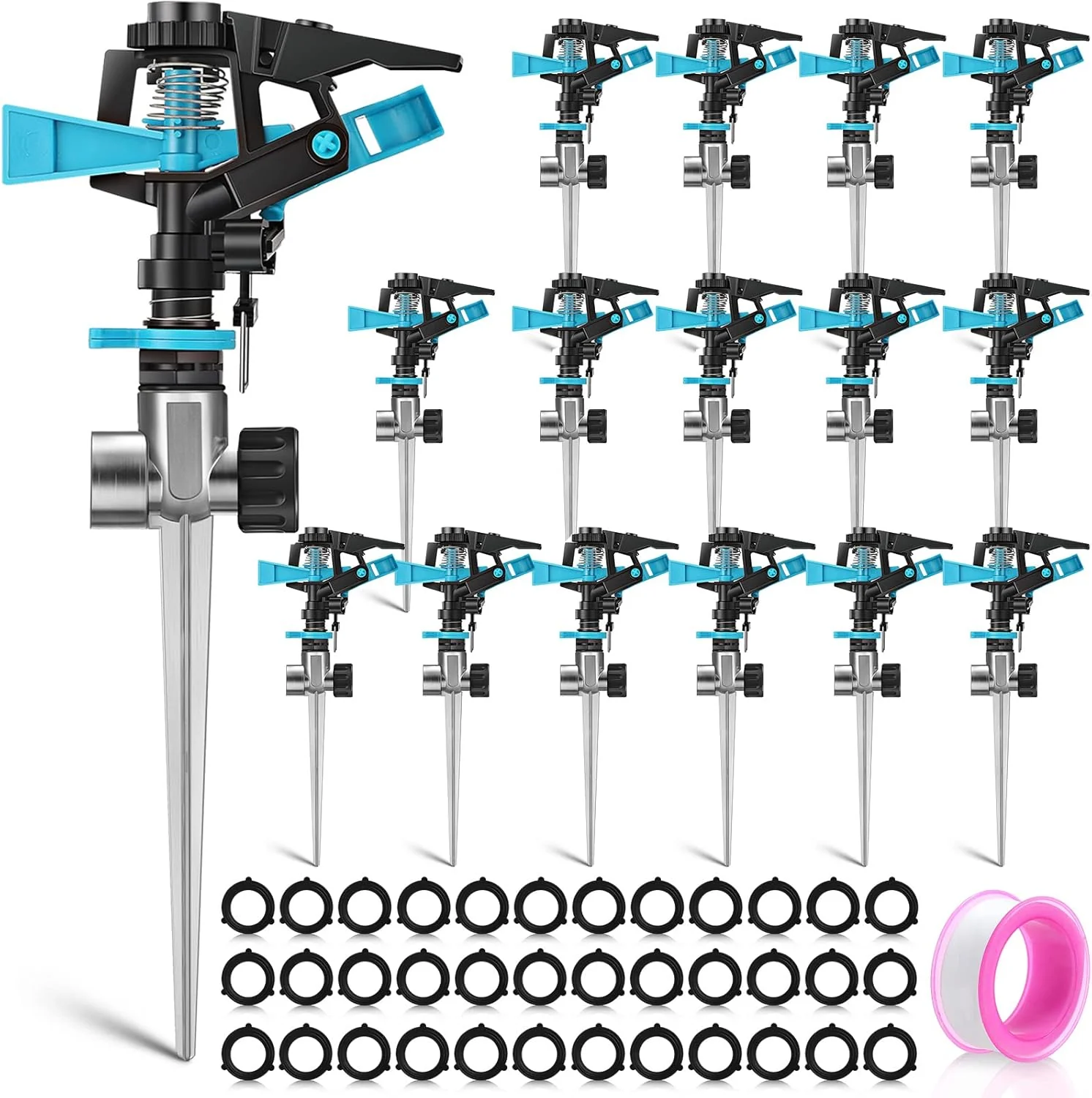 Lawn Sprinkler Automatic Garden Sprinkler 360 Degree Rotating Water Sprinkler Yard Sprinkler for Lawn Garden Flower Grass Irrigation Kids Playtime(16 Pack)