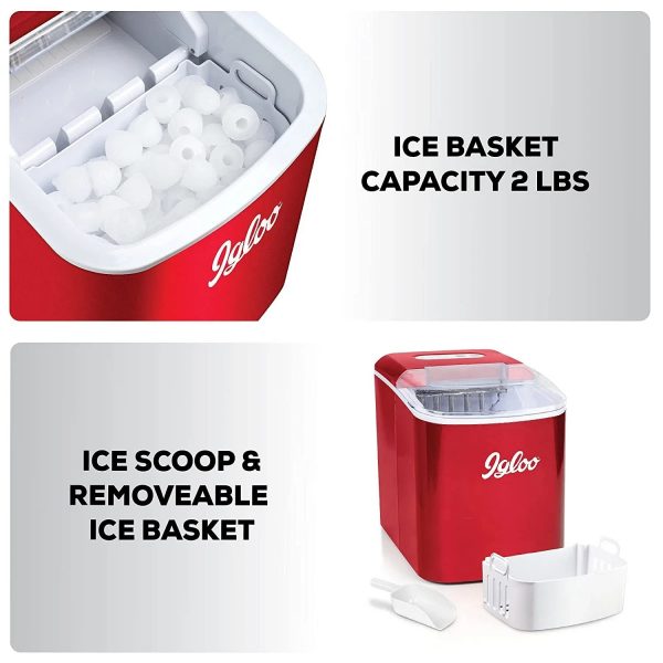 ICEB26RR Automatic Portable Electric Countertop Ice Maker Machine