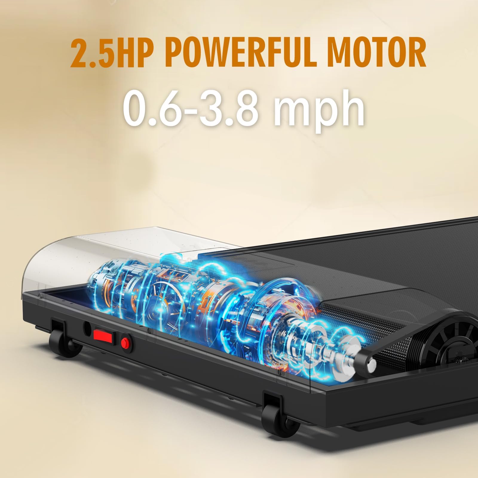 Hivvtui Walking Pad, Under Desk Treadmill for Home Office