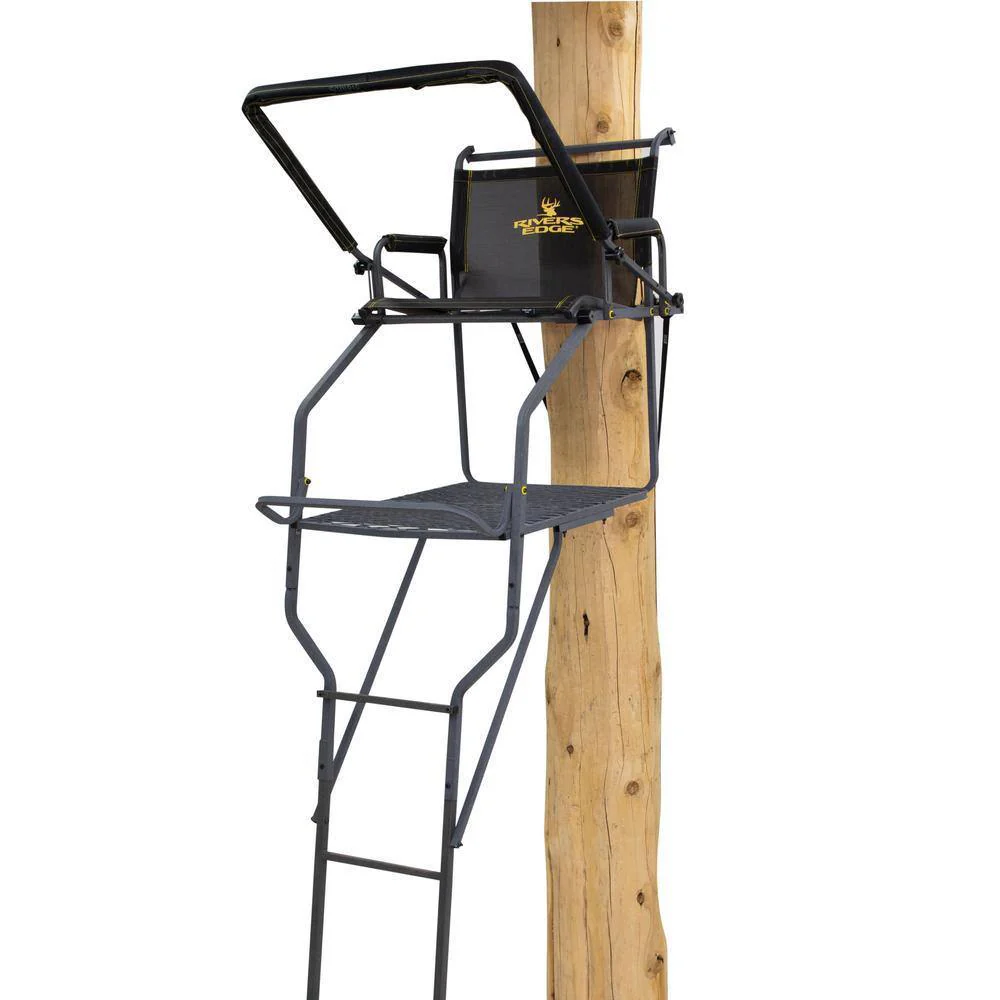 Jumbo Jack Ladder Stand Adjustable Shooting Rail, Large Platform, Mesh Seat