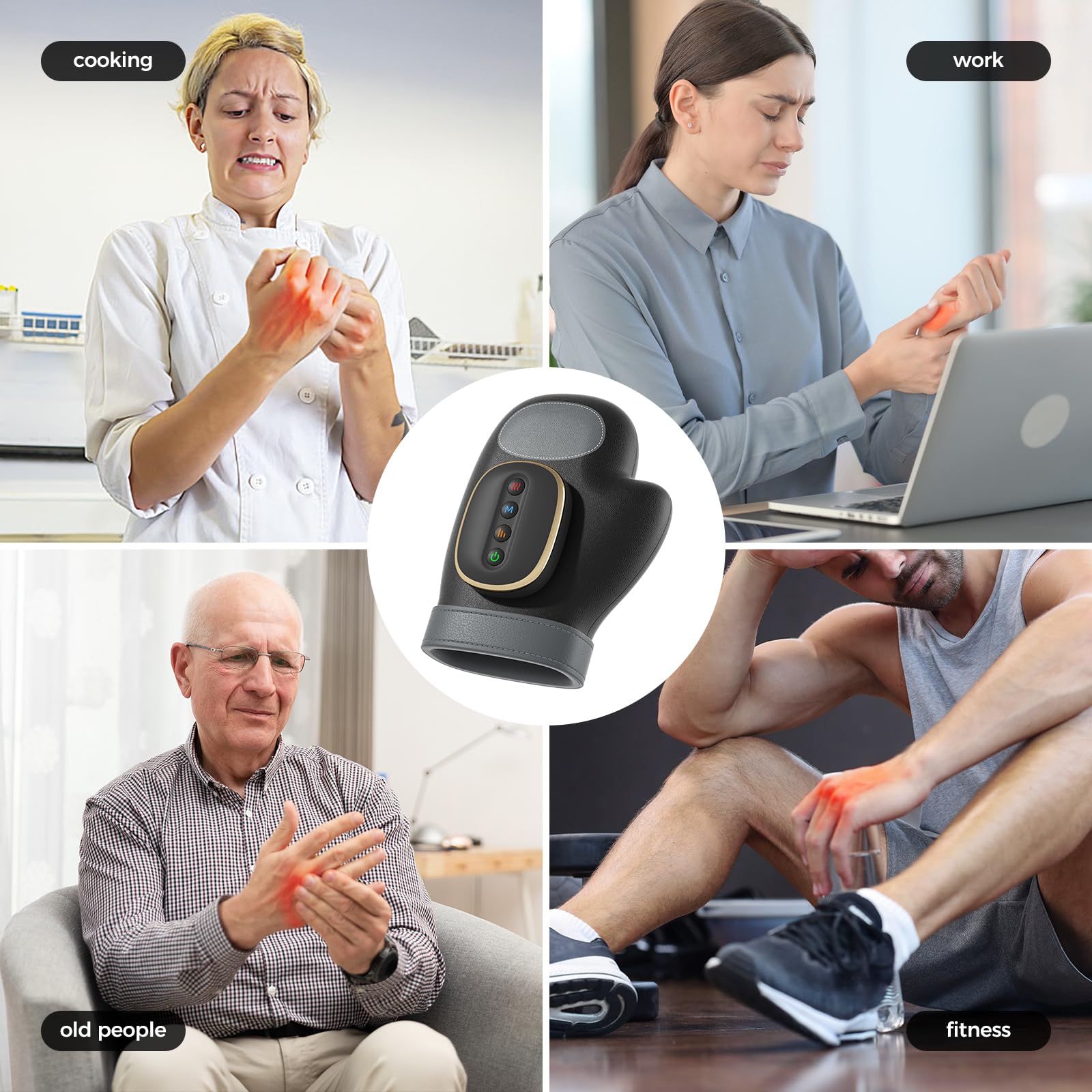 WUX Hand Massager with Heat Compression Relief