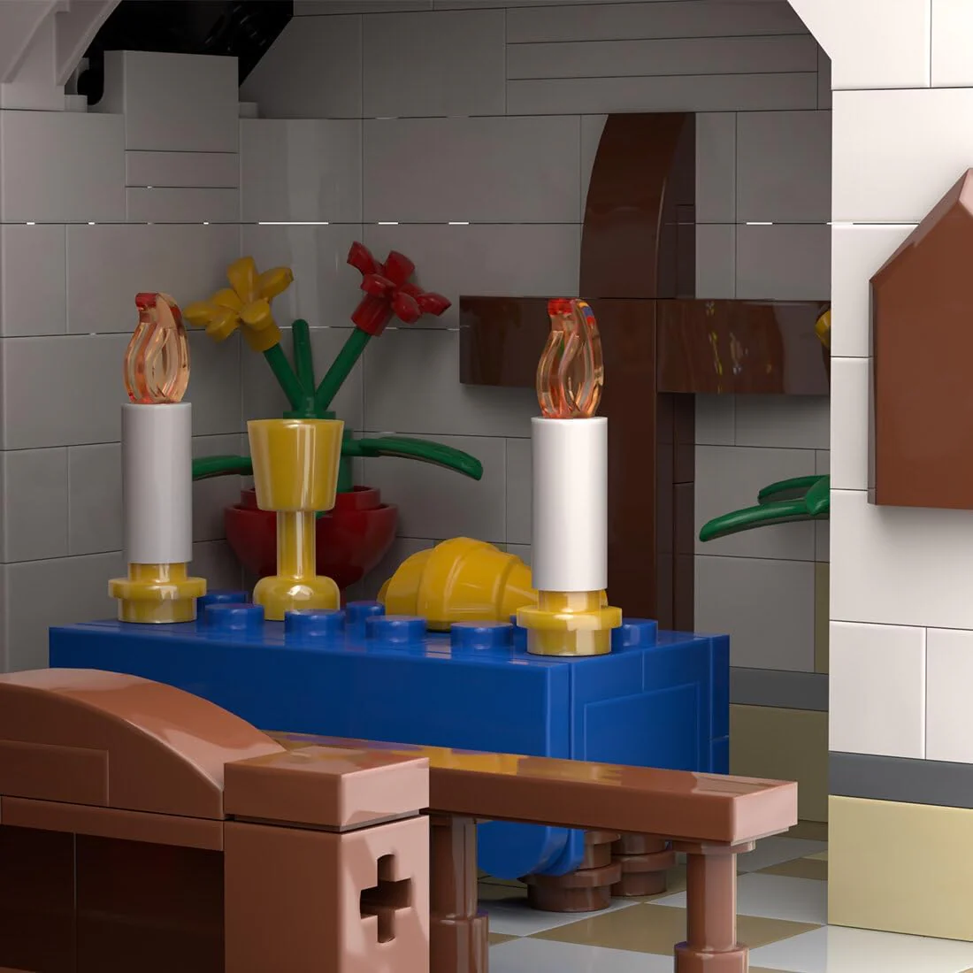 2025 Christmas Country Church Building Kit, MOC-147549 Winter Modular Building Blocks Christmas House Building Block Building Toy (1769 Pieces)