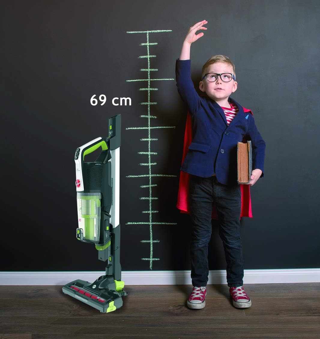 Hoover Akku-Staubsauger mit Tierhaar-Düse, austauschbare Walzen für Universalboden und sensible Bden, bis zu 30 Min. Laufzeit, beutellos, freistehend, leicht & kompakt verstaubar [HF522NPW]