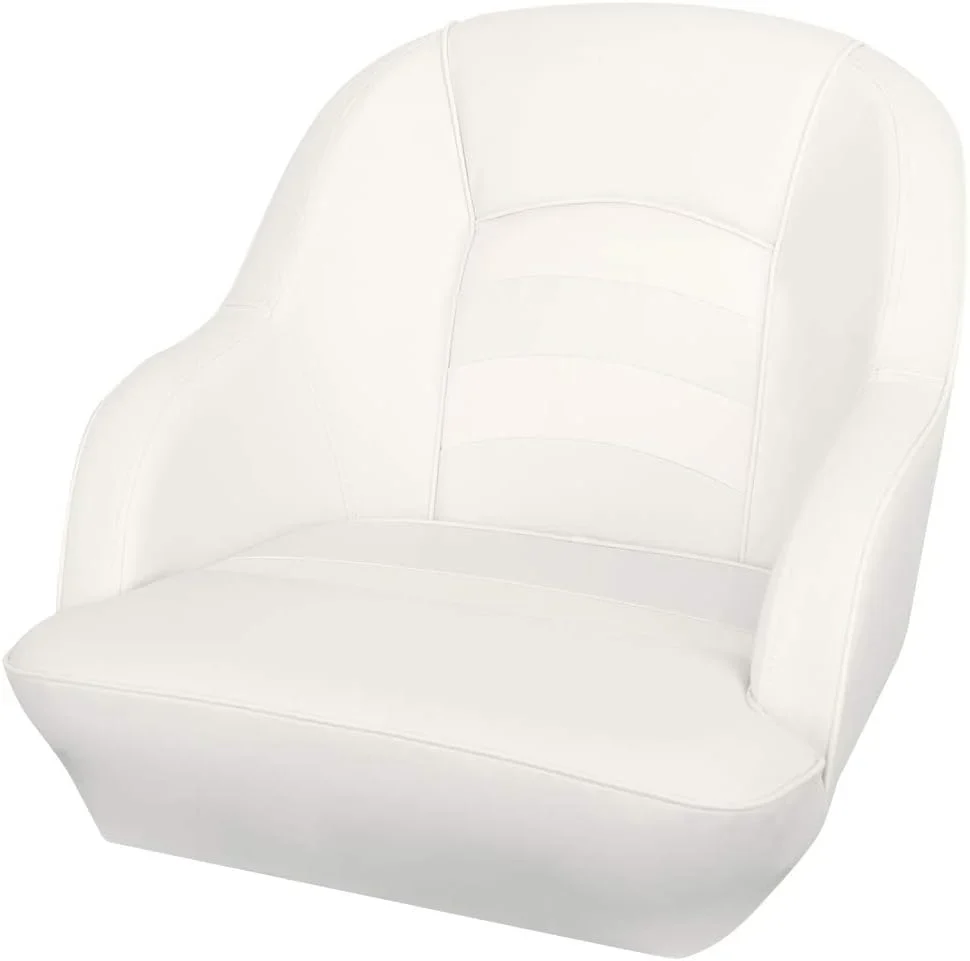 Bucket Pontoon Boat Seat (White/Blue)